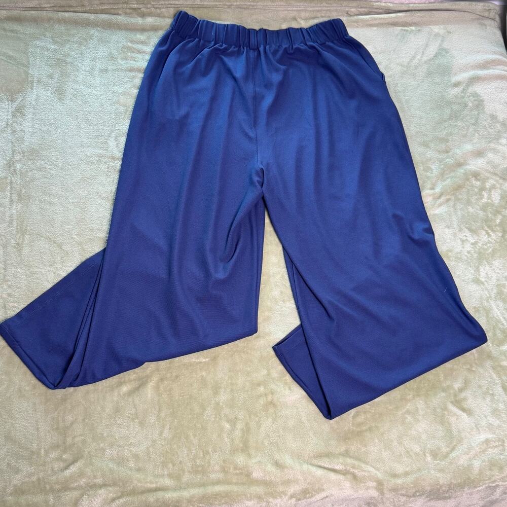 NWT Halara High Rise Wide Leg Pull On Pleated Ponte Work Pants Office - Picture 2 of 7